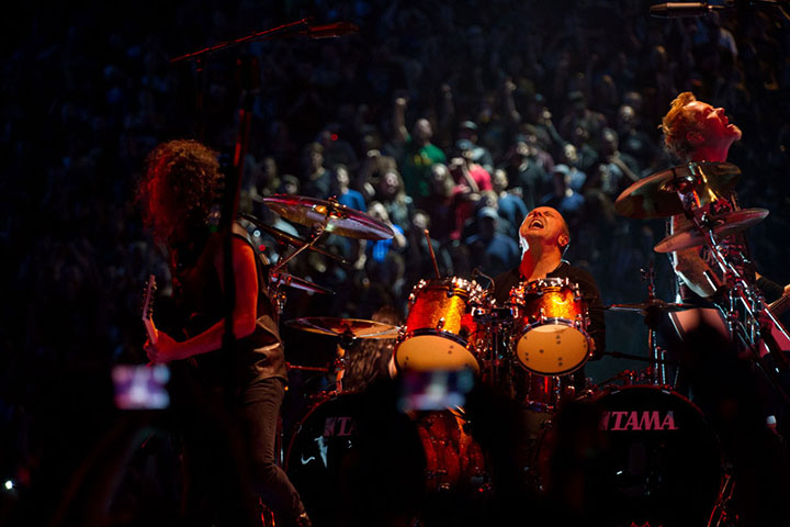 Kirk Hammet, Lars Ulrich and James Hetfield of Metallica in Through The Never
