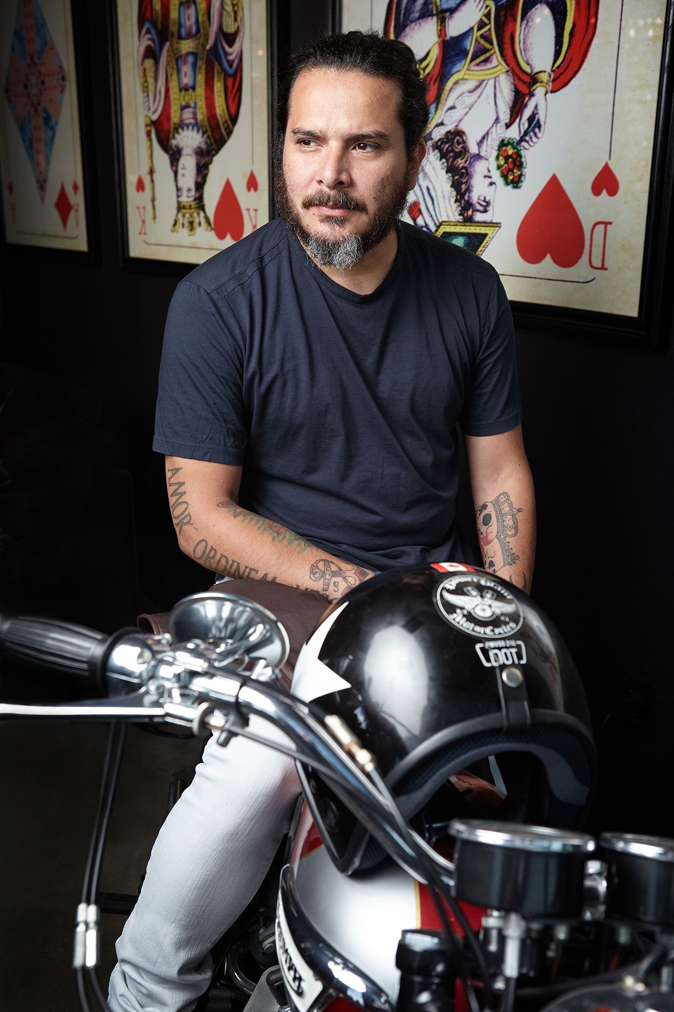 Martín Majano on motorcycle