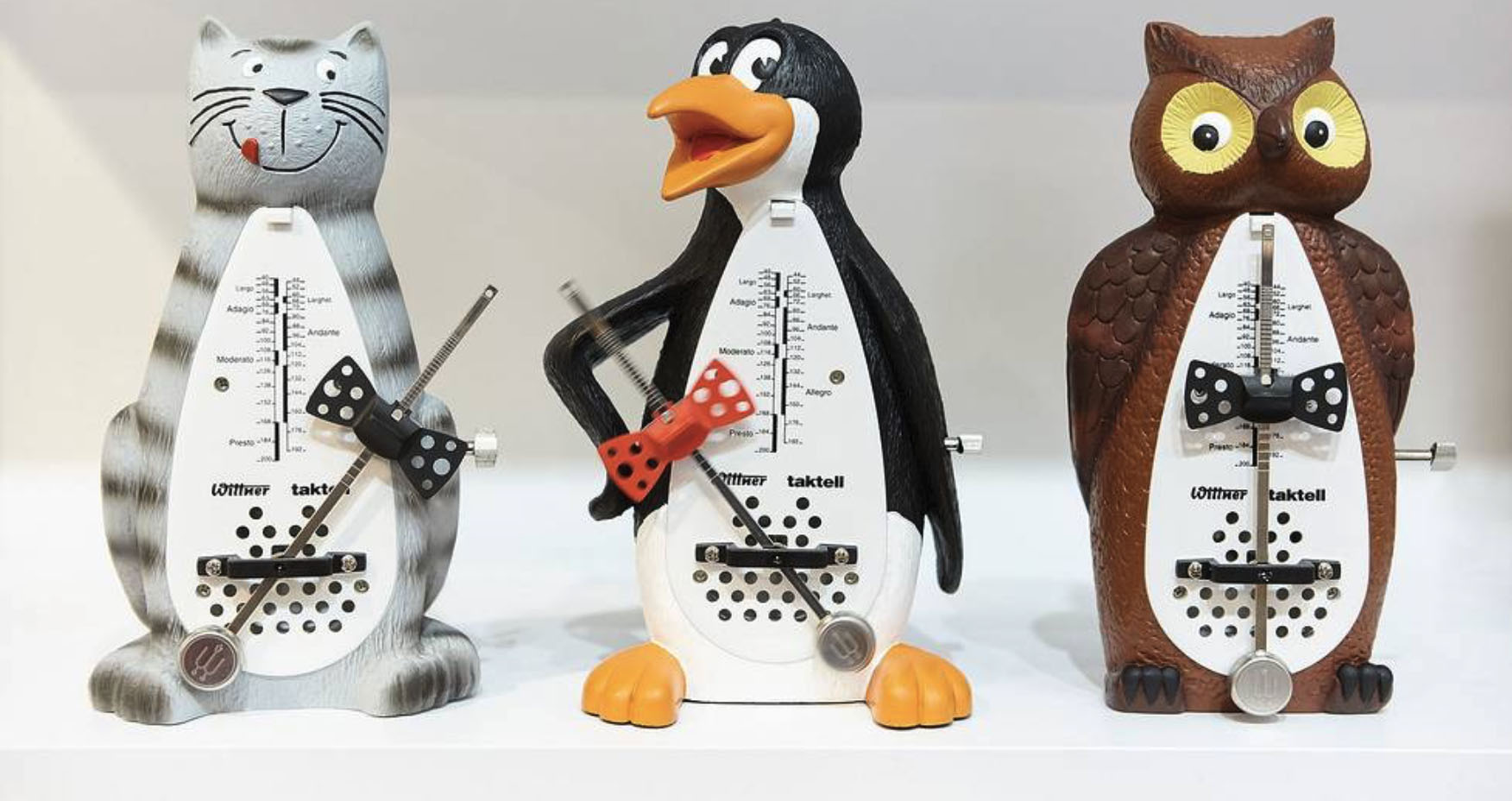 Wittner Metronomes cat, penguin, owl designs